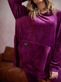 Set jambiere din velur + hanorac oversize, prune TS07 - Magazin online - Boutique